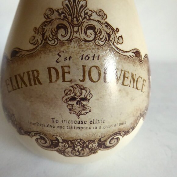 NEW 10” APOTHECARY ELIXIR POISON DIMENSIONAL SKULL HALLOWEEN BOTTLE PROP - Picture 6 of 8